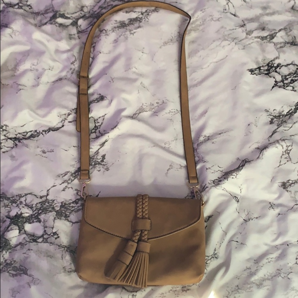 BROWN FAUX LEATHER BAG